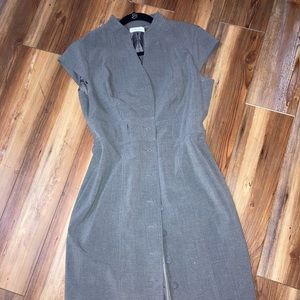 Grey Calvin Klein Button Down Dress